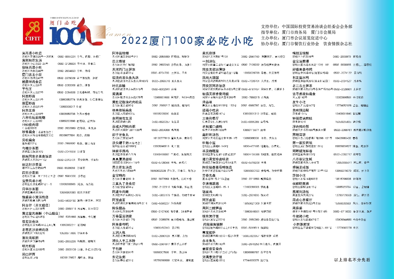 2022《廈門必吃100家餐廳》上線！重新定義廈門特色美食|餐飲界
